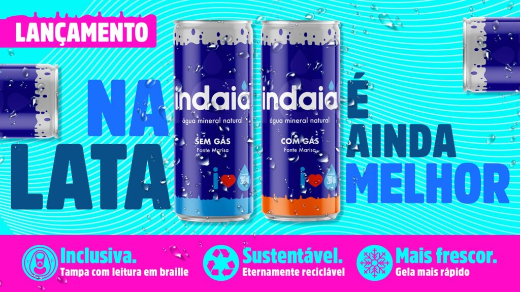 agua mineral indaiá em lata